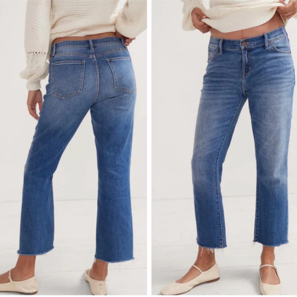 Hatch maternity cropped jeans raw hem sz 28